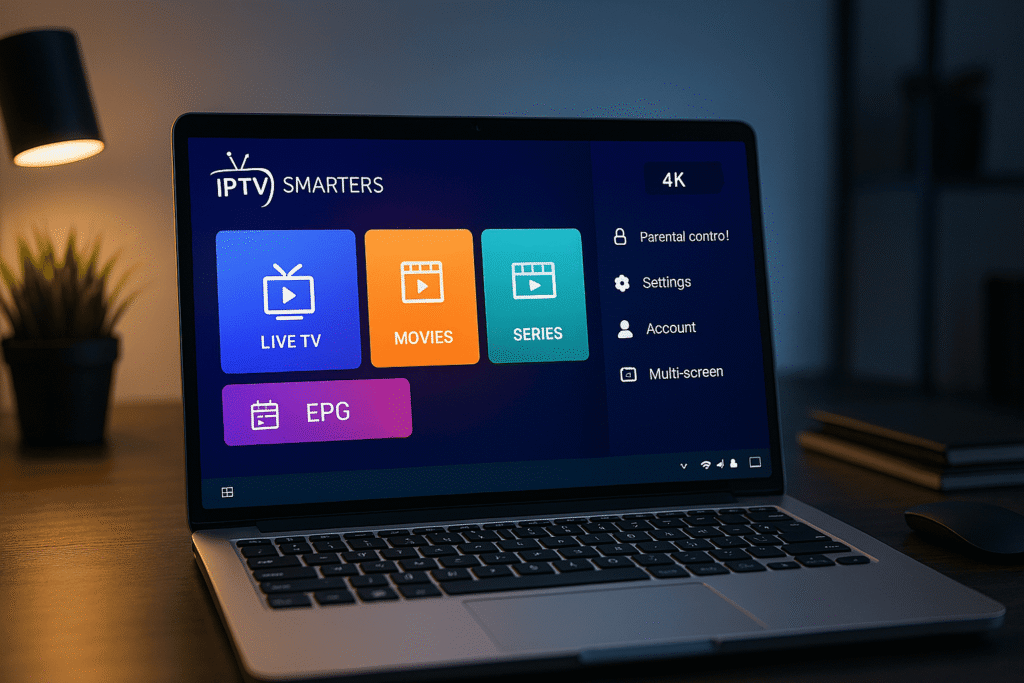 Fonctionnalités IPTV Smarters sur PC Windows : guide EPG, catégories de chaînes, contrôle parental, multi-écrans – IPTV Smarters 2025