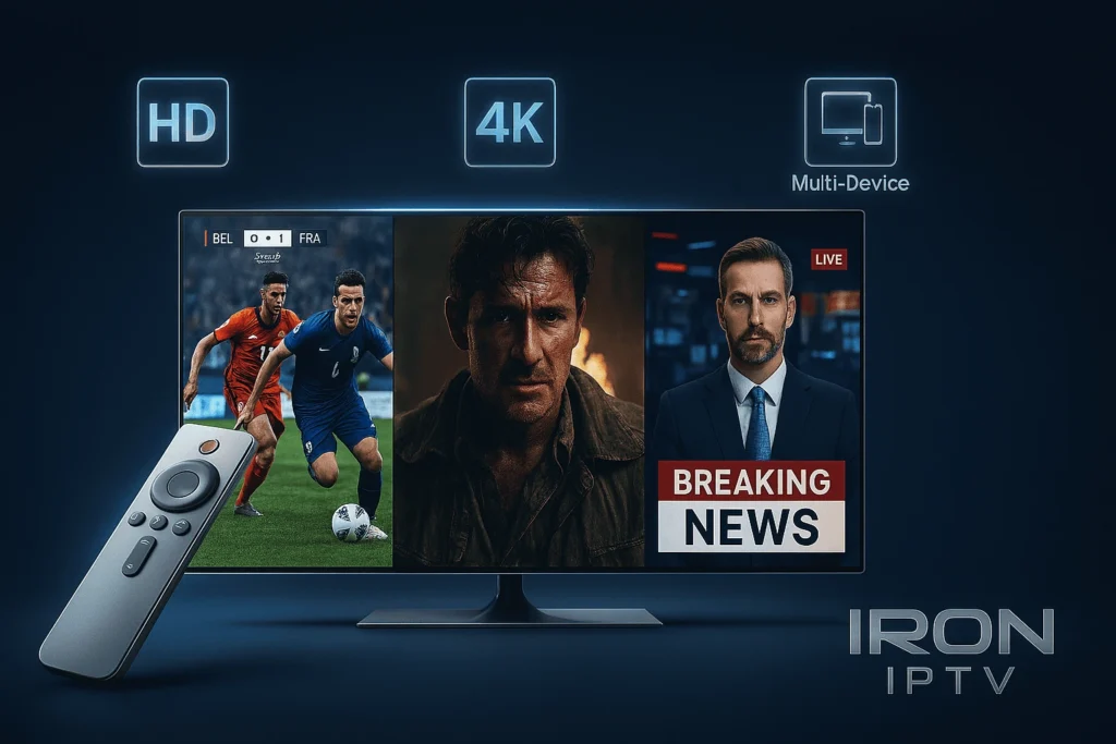 Abonnements Iron IPTV – Le meilleur abonnement IPTV 2025, offrant des milliers de chaînes en HD/4K, compatible tous appareils, avec une stabilité et un support client inégalés. 