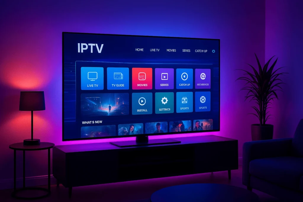 où acheter un code IPTV – illustration of IPTV premium streaming on smart TV