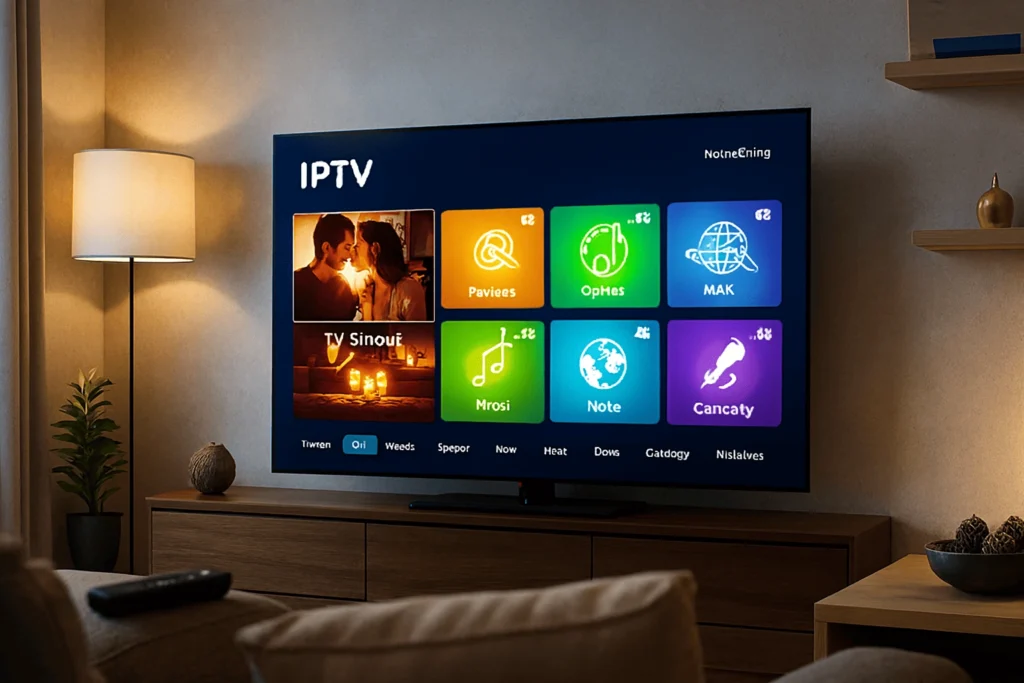 Modern 4K streaming setup representing the best iptv stable service with smooth, reliable playback