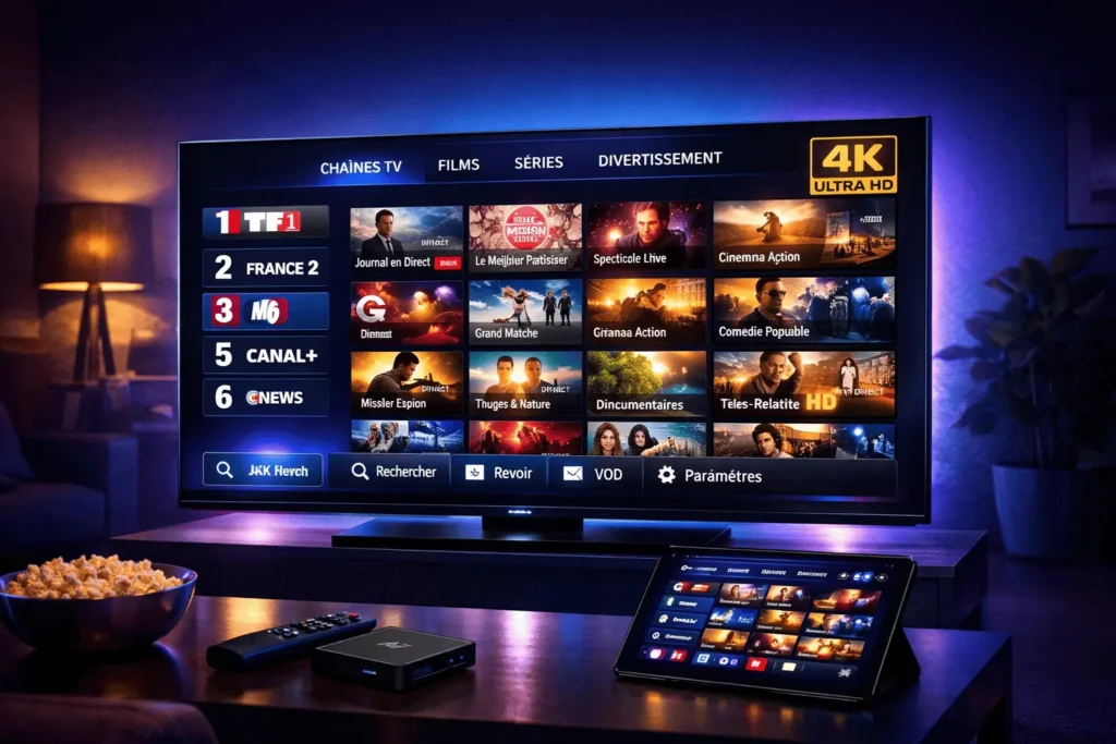 Playlist IPTV M3U Premium 4K sur Smart TV – Meilleur abonnement IPTV en Europe 2026