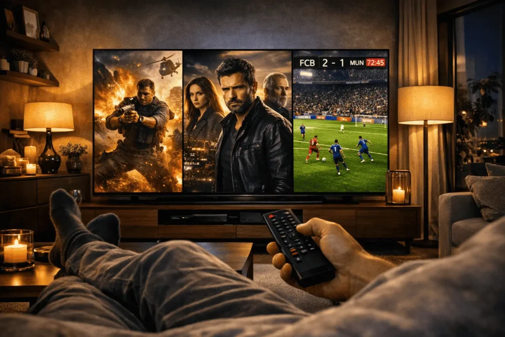 Abonnement IPTV légal Europe — regarder la TV en 4K sur grand écran depuis chez soi