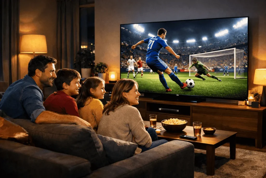 abonnement premium iptv 4K famille française salon télévision 2026