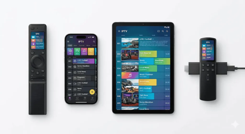 Code IPTV pas cher pour Smart TV, smartphone, tablette et Fire Stick — compatible tous appareils