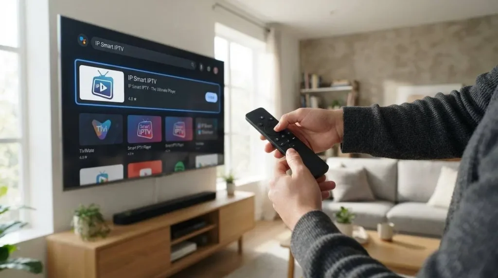 installation du meilleur IP Smart IPTV Android TV Google Play recherche application