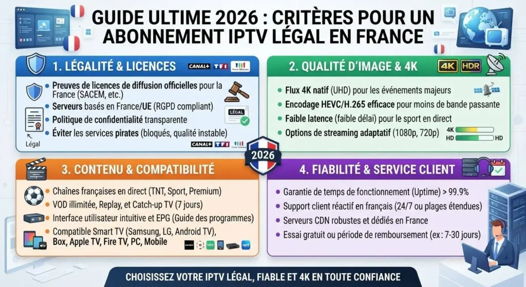 critères choix abonnement iptv légal